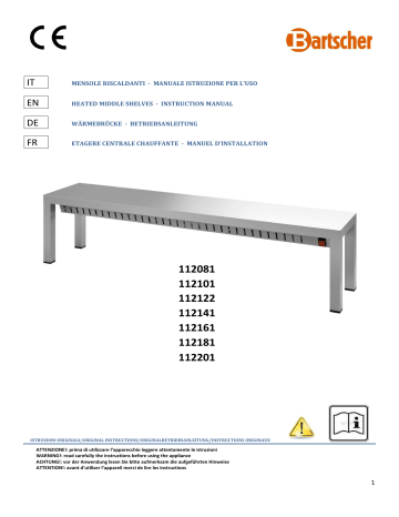 Bartscher 112122 Food warmer WBS1200 I3HR Mode d'emploi | Fixfr