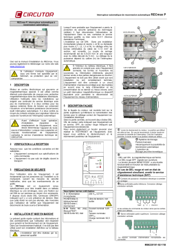 Circutor RECmaxP Self-reclosing motorized circuit breaker Manuel utilisateur