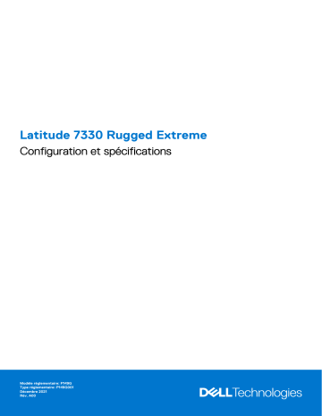 Dell Latitude 7330 Rugged Extreme laptop Manuel du propriétaire | Fixfr