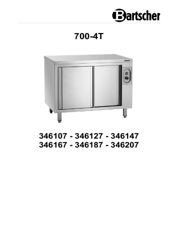 Bartscher 346167 Hot cupboard 700-4T 1600 Mode d'emploi | Fixfr