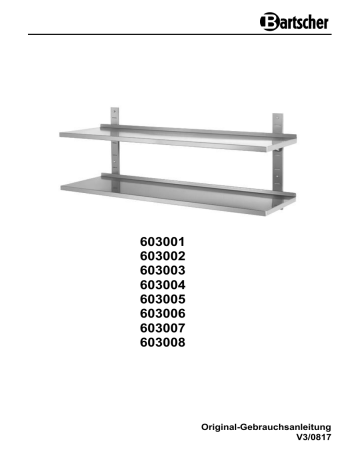 Bartscher 603005 Wall-mounting shelf 1400x355x27, SS Mode d'emploi | Fixfr