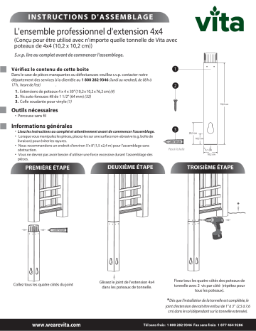 Vita Arbor Post Installation Kit Mode d'emploi | Fixfr