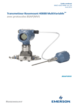 Rosemount 4088B Transmetteur MultiVariable avec protocoles BSAP/MVS Mode d'emploi