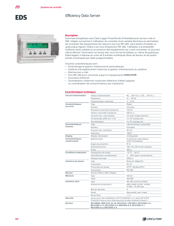 Circutor EDS energy manager Fiche technique | Fixfr