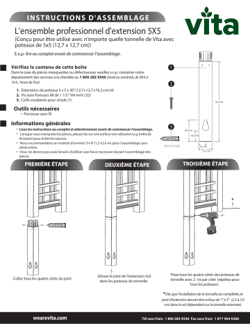 Vita Arbor Post Installation Kit Mode d'emploi | Fixfr