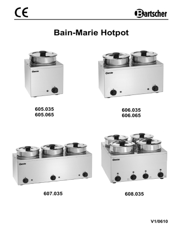 Bartscher 606035 Bain Marie Hotpot, 2x pot, 3,5l Mode d'emploi | Fixfr