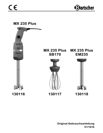 Bartscher 130117 Whisk MX 235 Plus SB170 Mode d'emploi | Fixfr