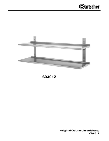Bartscher 603012 Wall shelf set, 1200x355 complete Mode d'emploi | Fixfr