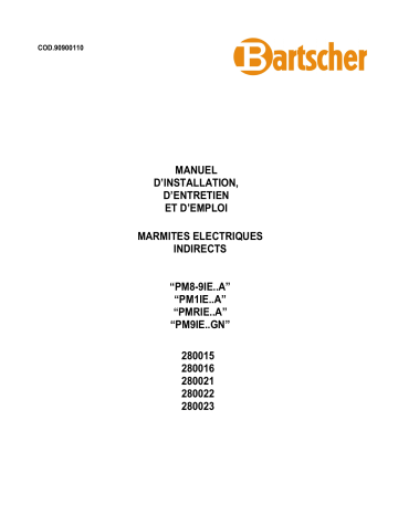Bartscher 280021 Boiling kettle E220L Mode d'emploi | Fixfr