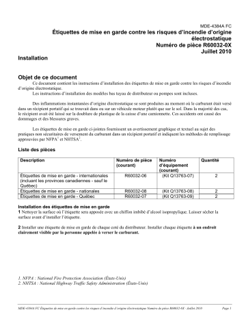 Gasboy MDE-4384A FC Mode d'emploi | Fixfr