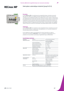 Circutor RECmaxMP Motorized circuit breaker Fiche technique