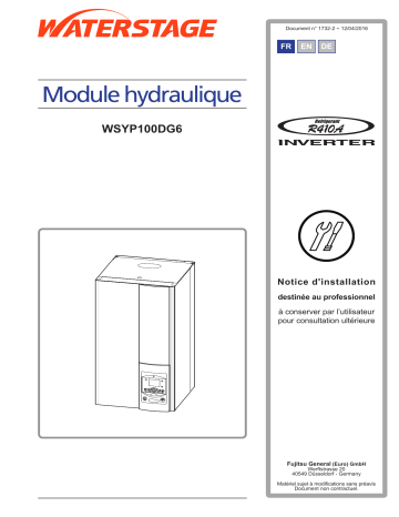 Fujitsu WSYP100DG6 Installation manuel | Fixfr