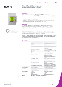 Circutor RGU10 Earth leakage relay Fiche technique