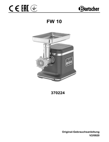Bartscher 370224 Meat grinder FW10 Mode d'emploi | Fixfr