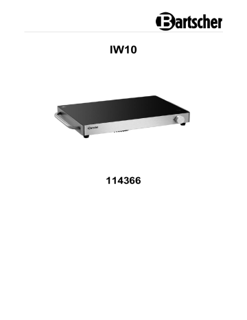 Bartscher 114366 Induction warming plate IW10 Mode d'emploi | Fixfr