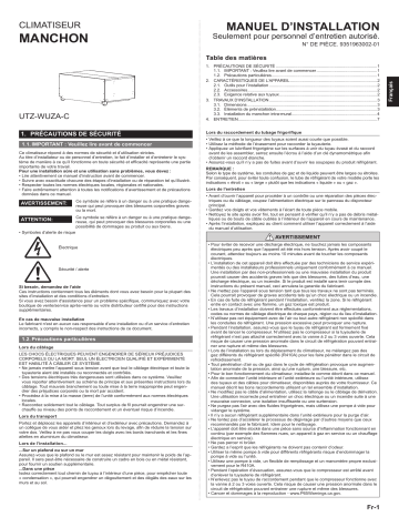 Fujitsu UTZ-WUZA-C Installation manuel | Fixfr