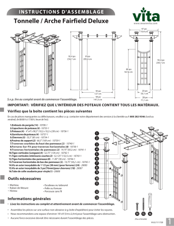 Vita Fairfield Deluxe Arbor Mode d'emploi | Fixfr