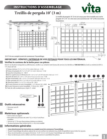 Vita Pergola Privacy Trellis Mode d'emploi | Fixfr