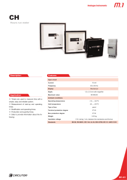 Circutor CH Hour run meter Fiche technique