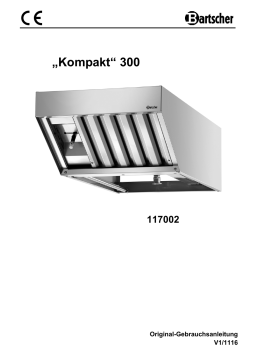 Bartscher 117002 Condensation hood Kompakt Mode d'emploi