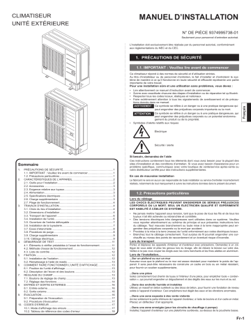 AOUH36LMAH1 | AOUH48LMAH1 | Fujitsu AOUH30LUAH1 Installation manuel | Fixfr