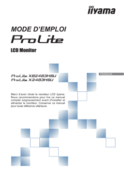 iiyama Ecran 24" ProLite X2483HSU-B3 Manuel utilisateur