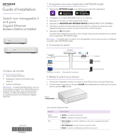 Netgear (GS608) Switch Ethernet 8 Ports RJ45 Gigabit Manuel utilisateur