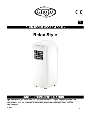 Argo Relax Style Climatiseur portable Manuel utilisateur | Fixfr