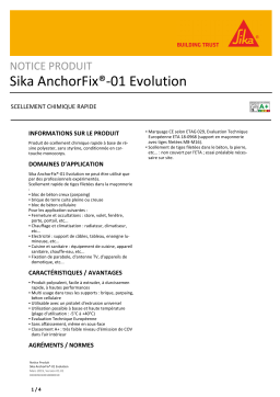 SIKA FRANCE S.A.S Sika AnchorFix 01 Evolution Manuel utilisateur