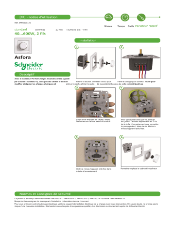 T4TIF Schneider Electric SC5EPH6503121 Variateur 600w encastrable complet asfora spécification | Fixfr