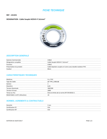 Debflex Bobinot de câble Manuel utilisateur | Fixfr