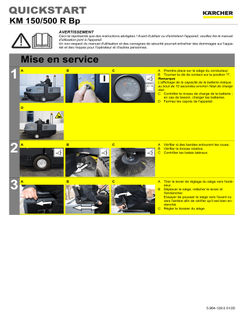 KM 150/500 R Bp Pack | Kärcher KM 150/500 R Bp Balayeuse autoportée Mode d'emploi | Fixfr