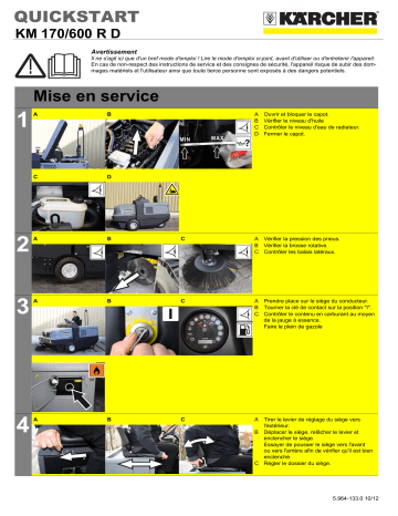 Kärcher KM 170/600 R D Balayeuse autoportée Mode d'emploi | Fixfr