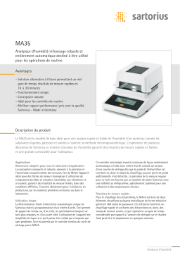 MA35 Infrared Moisture Analyzer Manuel utilisateur