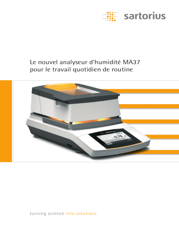 Infrared Moisture Analyzer, 70g, 1mg | MA37 IR Moisture Analyzer, 70g, 1mg Manuel utilisateur | Fixfr