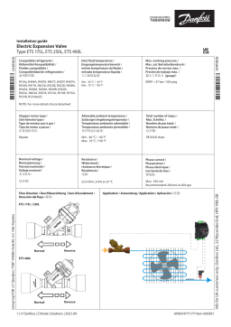 Danfoss ETS 175L Electric Expansion Valve_ETS , 250L, 400L Guide d'installation