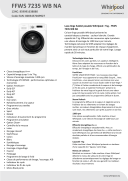 Whirlpool FFWS 7235 WB NA Washing machine Manuel utilisateur
