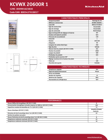 KitchenAid KCVWX 20600R 1 Winestorage Manuel utilisateur | Fixfr