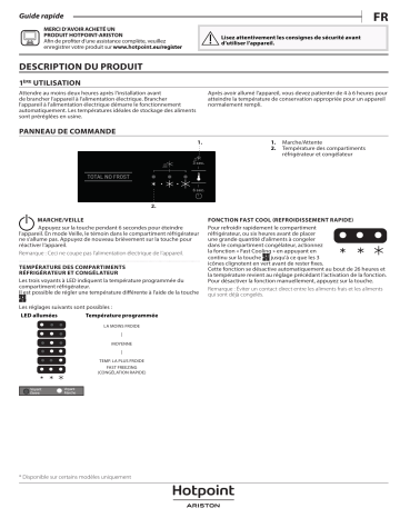 HOTPOINT/ARISTON HAC18 T111 Fridge/freezer combination Manuel utilisateur | Fixfr