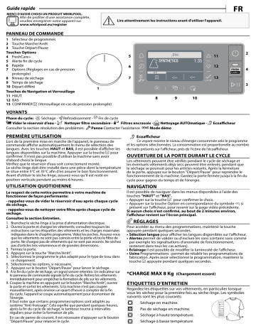 Whirlpool W6 D84WB BE Dryer Manuel utilisateur | Fixfr