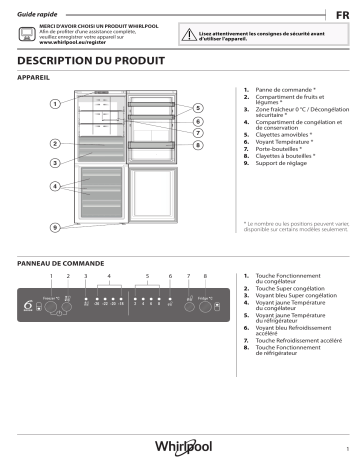 Whirlpool WB70I 952 X Fridge/freezer combination Manuel utilisateur | Fixfr