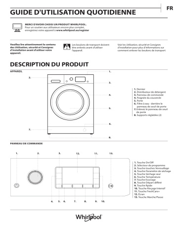 Whirlpool FWDD 1071682 WBV EU N Washer dryer Manuel utilisateur | Fixfr