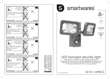 Smartwares FLD2-A14B LED twinspot security light Manuel du propriétaire | Fixfr