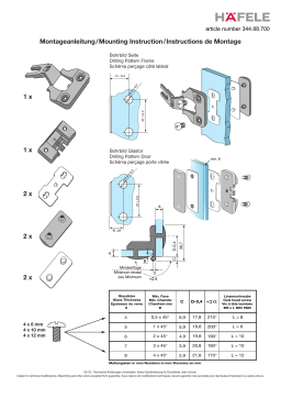 Hafele 344.88.700 Glass Door Hinge  Guide d'installation