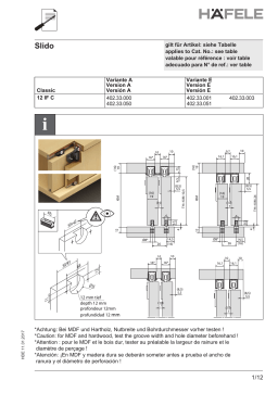 Hafele 402.33.003 Sliding Door Hardware  Guide d'installation