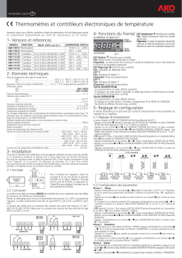 AKO Thermometers, thermostats and electronic controllers, 1 relay Mode d'emploi