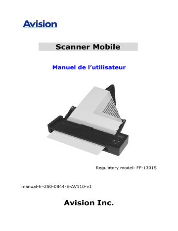 Avision AV110 Intelligent / Portable Scanner Manuel utilisateur | Fixfr