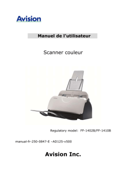 Avision AD125 Document Scanner Manuel utilisateur