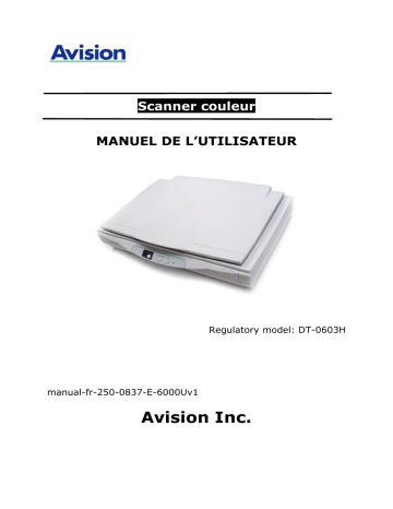 Avision FB6000U Flatbed Scanner Manuel utilisateur | Fixfr