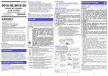 Hioki CLAMP ON PROBE 9010-50,9018-50 Manuel utilisateur | Fixfr